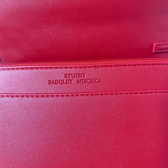 Bagley Mischka Studio Crossbody Red Vegan Leather Handbag - Picture 6 of 8